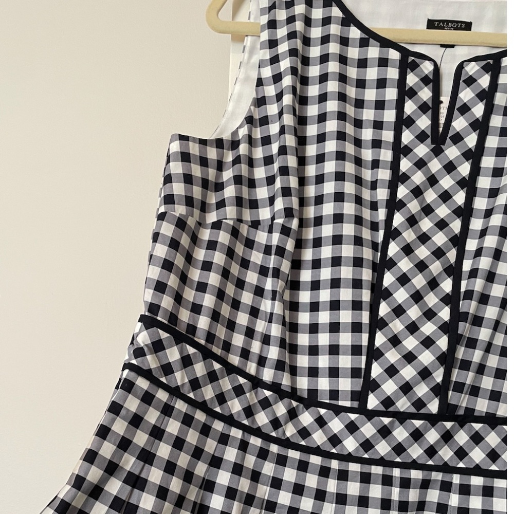 Talbots Gingham Fit & Flare Sleeveless Dress - 16P - Picture 4 of 7